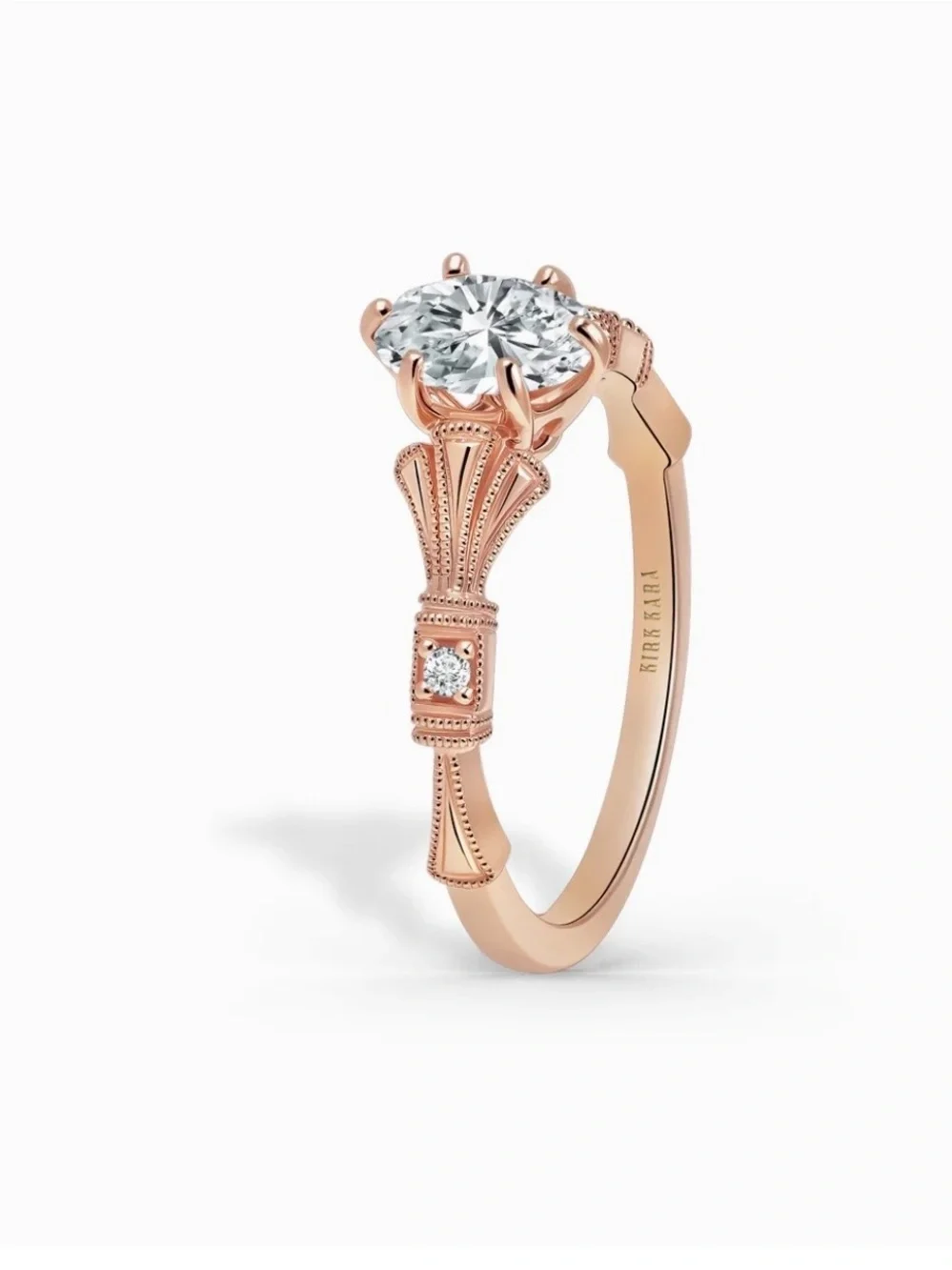 18 K Gold Solitaire Round-Cut  lab diamond Stone Ring - Women Jewelry